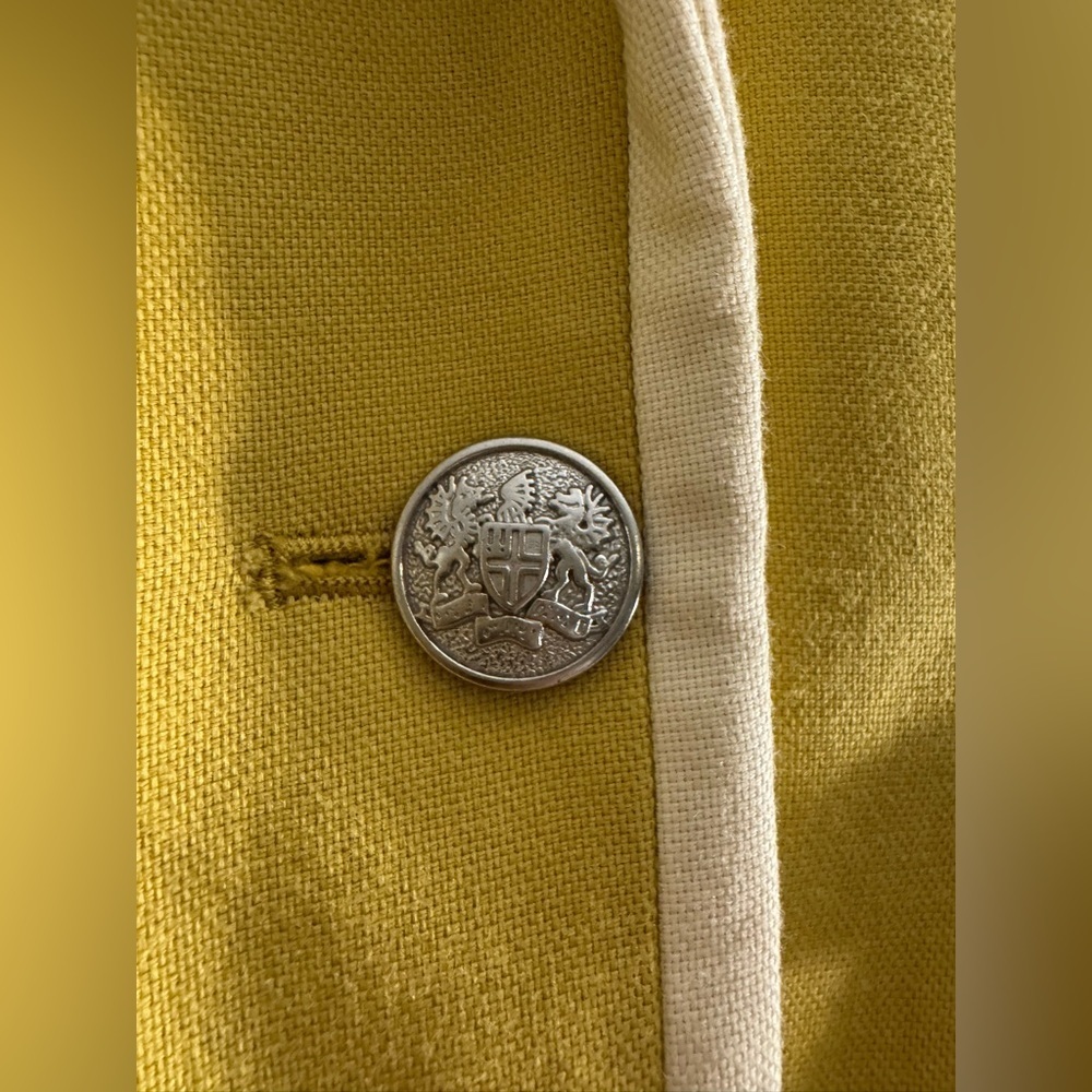 Banana Republic Butter Yellow Chartreuse Contrast Blazer Size 4 - Picture 5 of 11